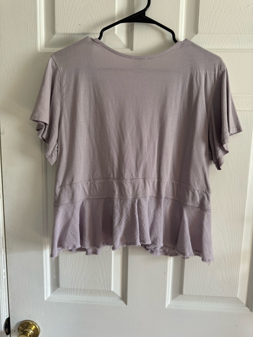We The Free Tie-Front Peplum Short Sleeve Top - Picture 4 of 5